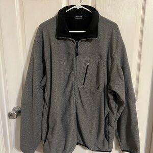 Nautica Full Zip Fleece Black Grey
